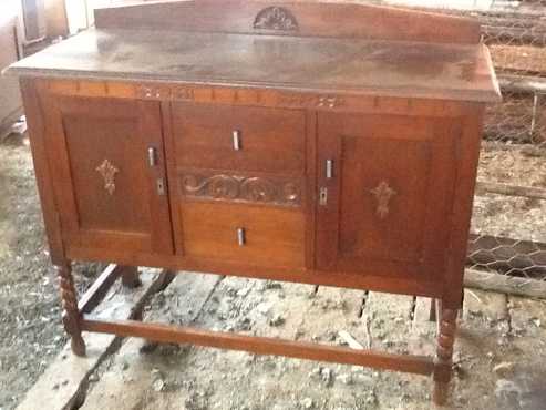 antique wooden side board