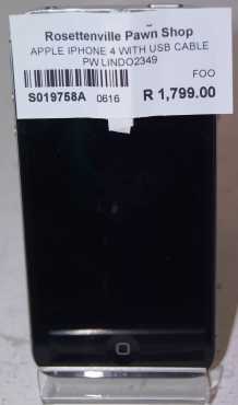 Apple Iphone 4 Cellphone S019758A Rosettenvillepawnshop