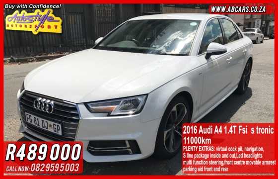 Audi A4 1.4T Fsi S Tronic S-Line 2016 11000km PLENTY EXTRAS virtual cock pit, navigation, S line