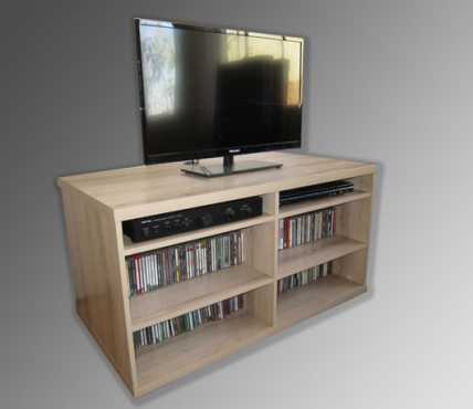 Audio visual stand with built in battery backup