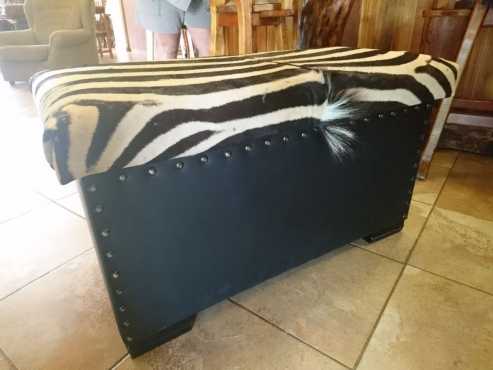 Authentic A-grade Zebra-hide Ottoman