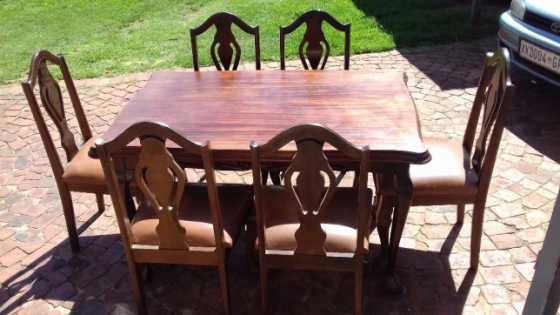 Ball and Claw 6 seat dinning room table and chairs