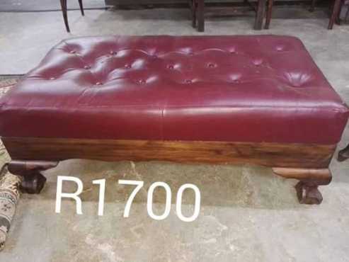 Ball and Claw and leather Ottoman