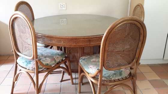 Bamboo dining room table with 4 chairs