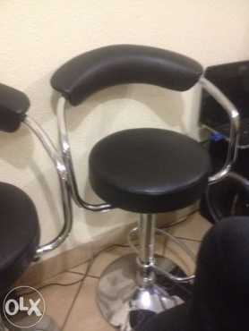 Bar chairs black and chrome