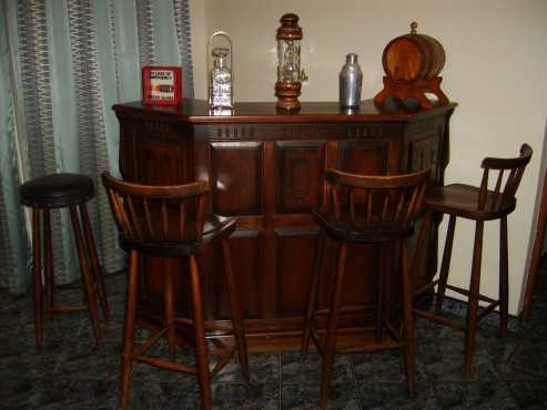 Bar with stools