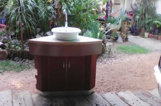 Bathroom cabinet with basin