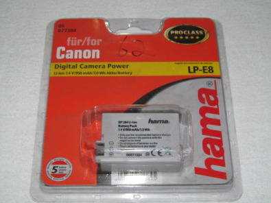 Batteries for Canon 550D, 600D, 650D, 650D and 700