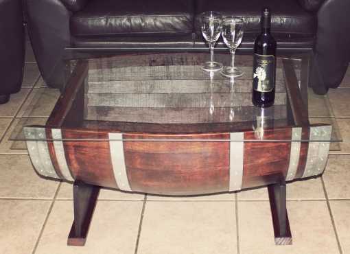 Beautiful Coffee and Side Tables made from Oak Wine Barrels for sale