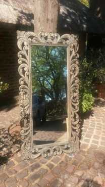 Beautiful LARGE wooden carved mirrors x 2