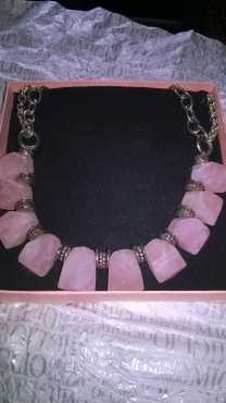 beautiful  Miglio rose quartz necklace