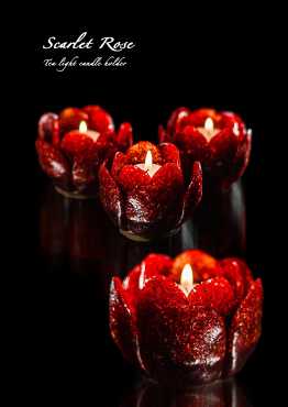 Beautiful Rose T-Light Candle Holders - Ideal Christmas Gifts