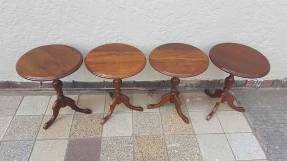 Beautiful Set of 4 Stinkwood End or Side Tables