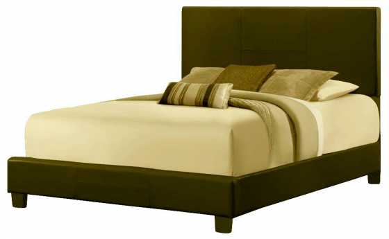 Bed leatherlook brown