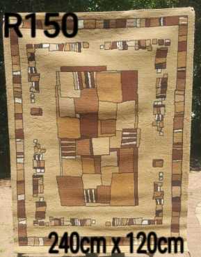 Beige met blokke en Afrika motiewe