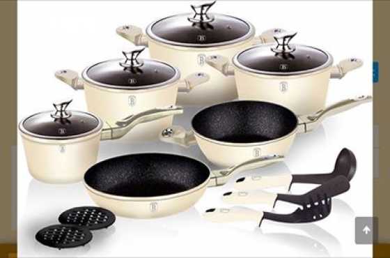 Berlinger Haus Line 10-Piece or 15 piece Marble Coating Cookware Set