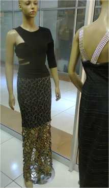 Black amp Gold Evening Skirt