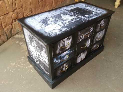 Black and White Multi Drawer Chest