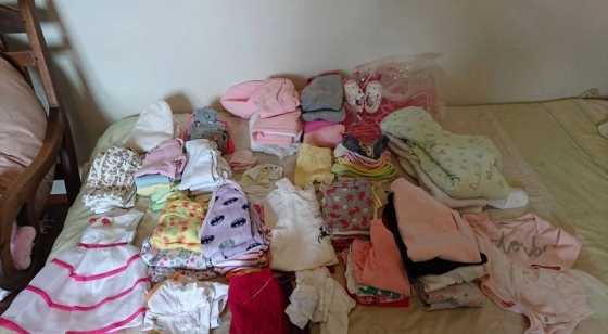 Black bag of girl clothes 3-6 months