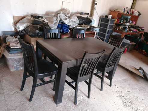 Black dinning table with 6 chairs