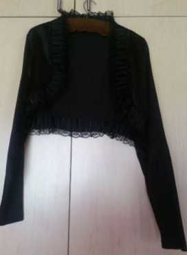 Black Elegant Jacket for over evening dress - size 16