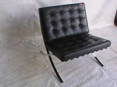 Black leather single couch