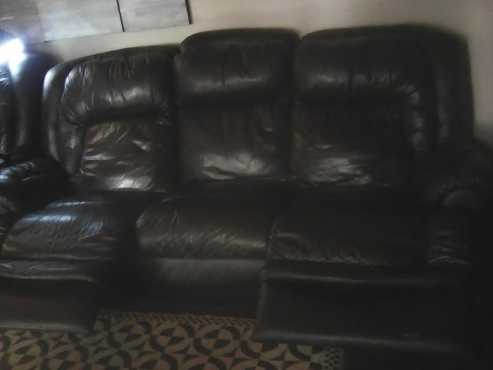 Black leather-upper couches