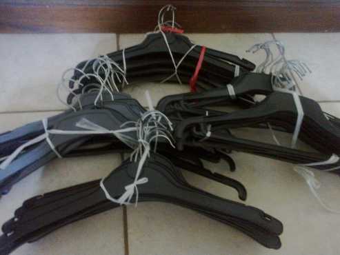 Black plastic hangers