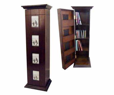 BLACK WOOD CD CABINET WITH 4 PHOTO DOOR ON SPECIAL