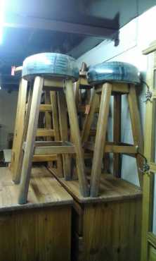 Blue seat bar stools