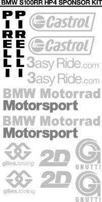 BMW HP4 S1000 RR decals stickers sets