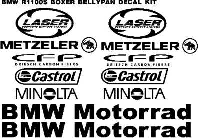 BMW R1100s boxer bellypan decals sticker kit