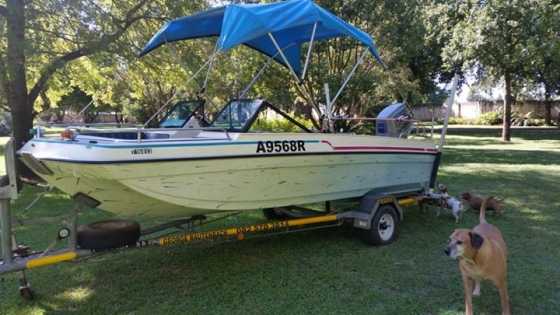 Boat with 85hp Suzuki motor and trailer