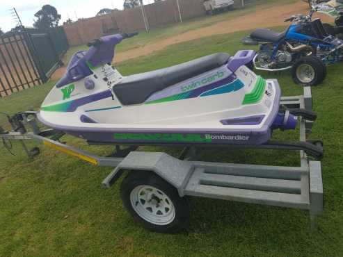 Bombardier Twin carb 3 Seater jetski  Trailer