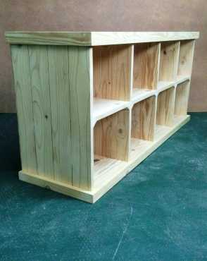 Bookshelf Farmhouse series 1750 with compartments - Raw