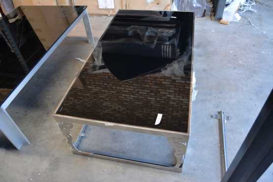 Box Frame, Reflective Glass Coffee Table