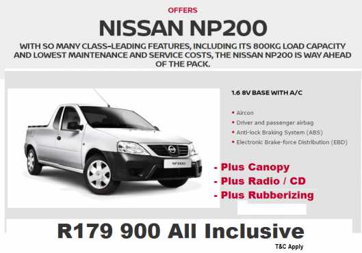 Brand New Nissan NP200  Aircon  RadioCD  Canopy  Rubberizing for sale