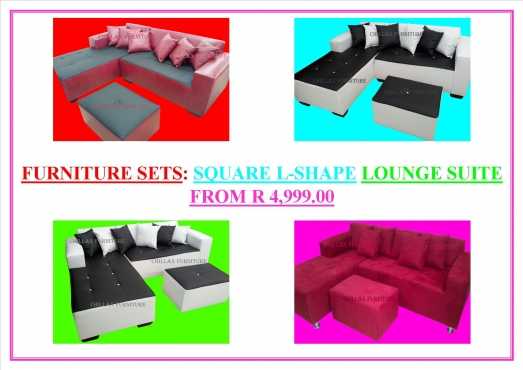 Brand New Square L  Shape Lounge Suite For Sale From R 4,999.00