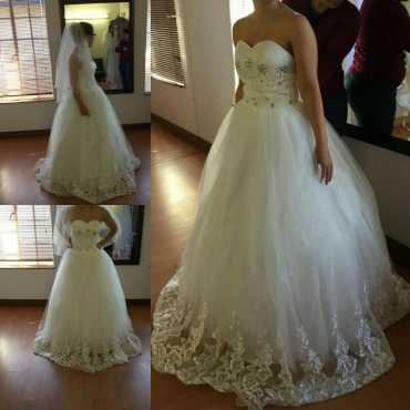 Brand new white Princess  wedding dress