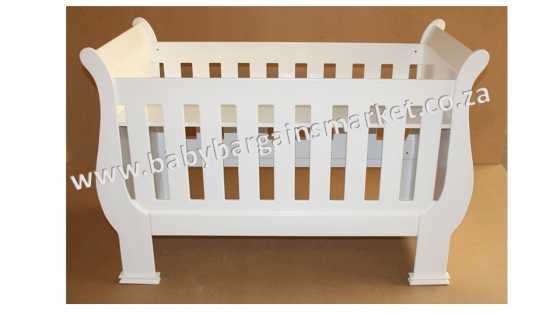 Brand New White Sleigh Cot (Convert Into Toddler Bed)