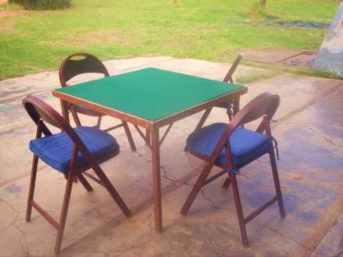 Bridge table and four chairs