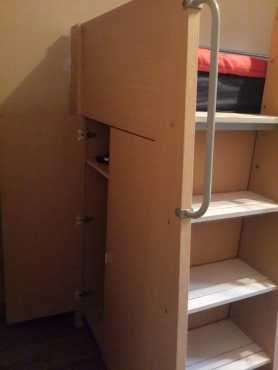 Bunkbed for a boy  girl with drawers, cupboard and study table.