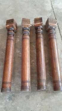 Burmese teak solid wooden turned legs