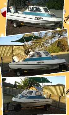 Cabin cruiser met 65HP Suzuki motor