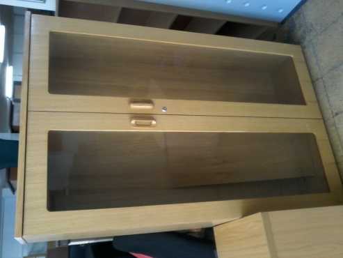 Cabinet with Wooden Framed Glass Doors