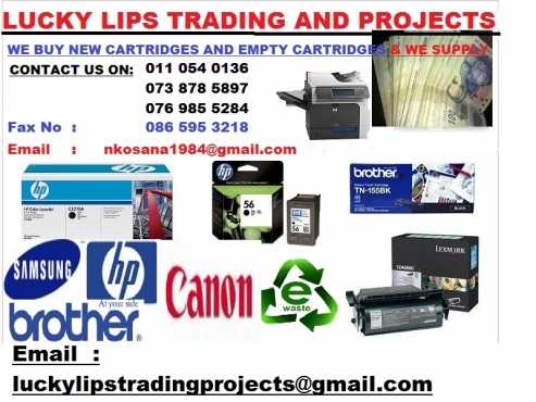 Call us when you have cartridges we buy cartridges and we supply. Makers Hp, Samsung, Canon, Brother