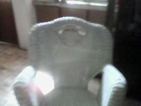 Cane white rocking chair