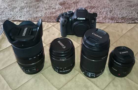 Canon EOS 650D  4 lenses  accessories