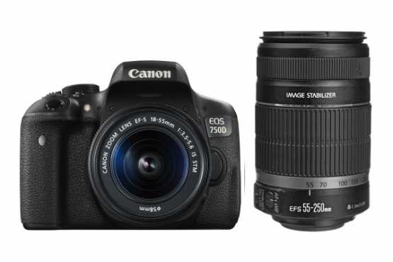 CANON EOS 750D DSLR CAMERA KIT WITH 55-250MM IS STM LENS