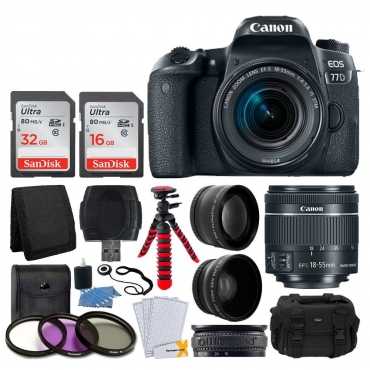 Canon EOS 77D DSLR Camera with 18-55mm Lens Bundle Kit
